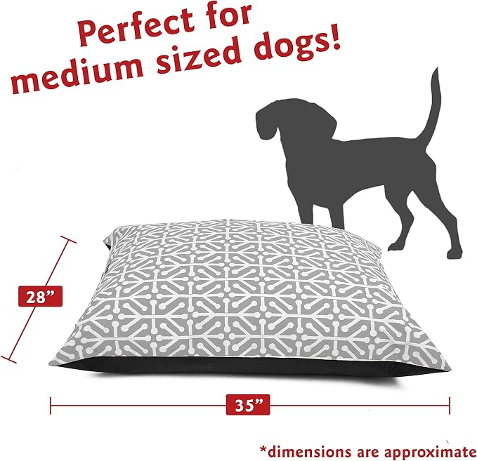 Majestic Pet Rectangle Medium Dog Bed Washable – Non Slip Comfy Pet Bed – Dog Crate Bed Super Value Pillow Dog Bed – Dog Kennel Bed for Sleeping - Dog Bed Medium Breed 35 x 28 Inch – Aruba Gray - Image 2