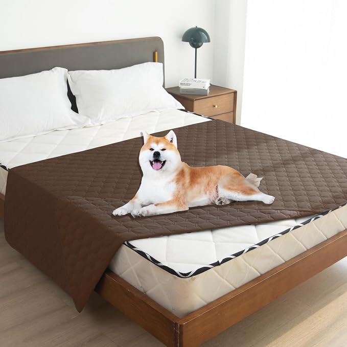 gogobunny 3X Stronger Waterproof Pet Blanket, Scratch Proof Furniture Protector for Dogs Cats, Reversible Cover 82x102 Inch, Dark Chocolate - Image 2