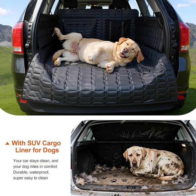 Reliadura Cargo Liner for SUVs, Waterproof Trunk Cover with Bumper Flap | Non-Slip Dog Seat Cover For SUVs/Cars/Vans; Large Black Cargo Mat with Side Flaps Protects from Scratches, Pet Hair and Dirt. - Image 5