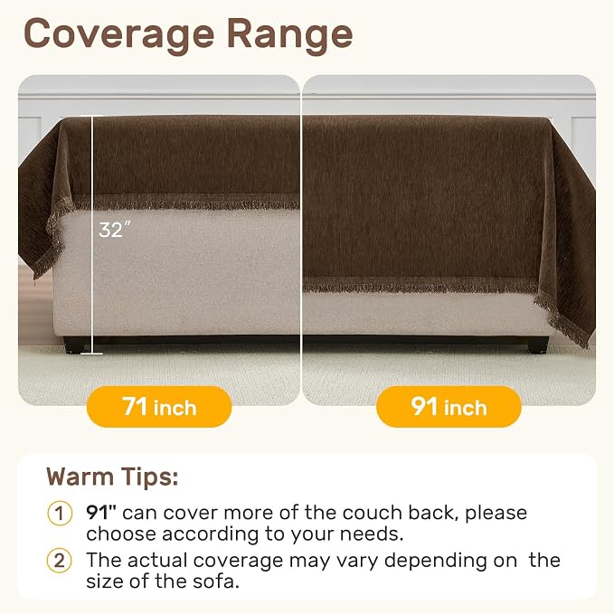 2 Pieces Sectional Couch Covers L Shaped Cover XXL Coffee | Thick Washable Fabric for L Shaped Sectional Sofa, Anti-Pet Hair, Stain & Wear Resistant, Easy Care & Installation - Image 5