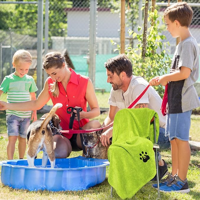 Dogvingpk Extra Large Dog Towel Super Absorbent Soft Quick Drying Microfiber Pet Bath Towels for Large & Medium Dogs (XL-55" * 36", Green) - Image 2