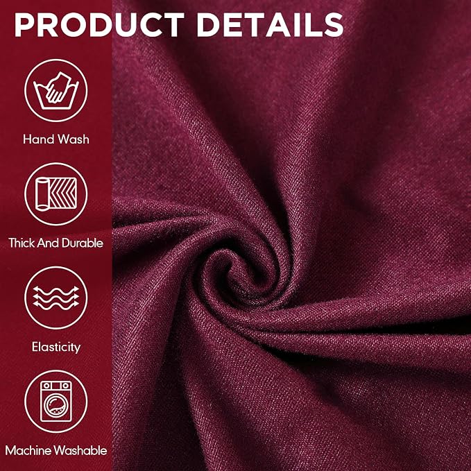Peryiter 7 Pcs L Shape Sectional Recliner Sofa Covers 5 Seat Sectional Couch Covers Milk Silk Velvet Stretch Reclining Sofa Slipcover Furniture Protector for Living Room(Wine Red,Milk Silk) - Image 5
