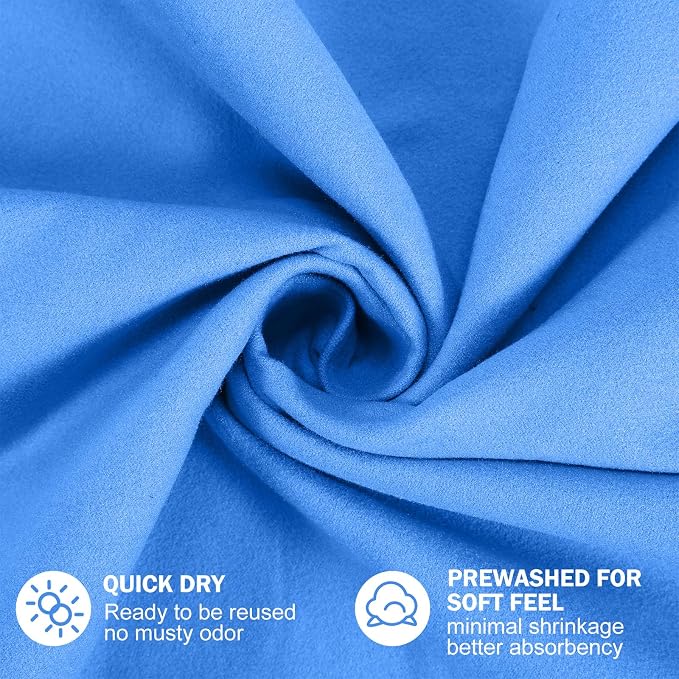 Oudain 4 Sets Quick Dry Towels 8 Pcs Drying 2 Sizes Microfiber Travel Towel for Camping Beach Hiking Yoga Swim Camping Gym and Travel with Mesh Bag - Image 3