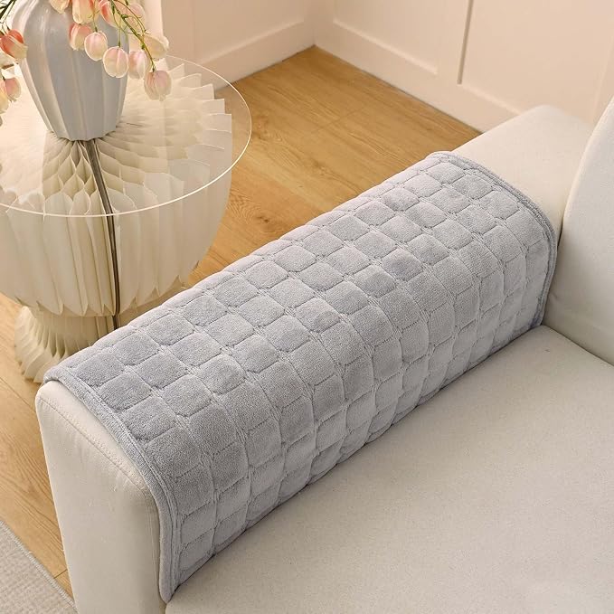 Plush Couch Cover for Dogs Washable, Non Slip Sofa Covers for Pets, Sectional Cushion Protector (28"x28", Light Grey) by Unknown