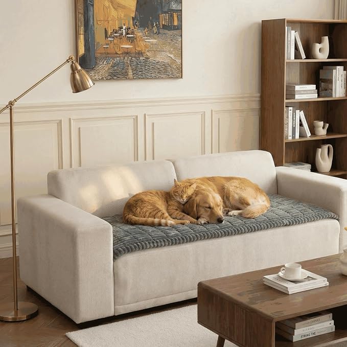 Fuzzy Pet Couch Cover for Sofa,Non Slip Sofa Cover Pet Friendly Couch Covers for Dogs Washable Protector for Pets Mat Dog Bed Mats (Dark Grey, 27.6"x82.5") - Image 7