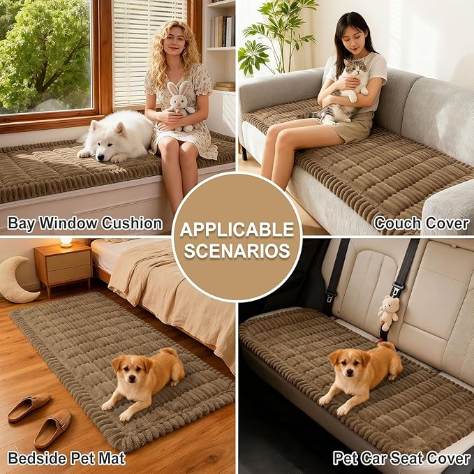 hyha Couch Cover for Dogs, Washable Non Slip Plush Flannel Sofa Protector | Thick Flannel, Silicone Anti-Slip Backing, Pet Hair & Scratch Protection, Fits Sofa & Loveseat (27.6" x 70.9") - Image 4