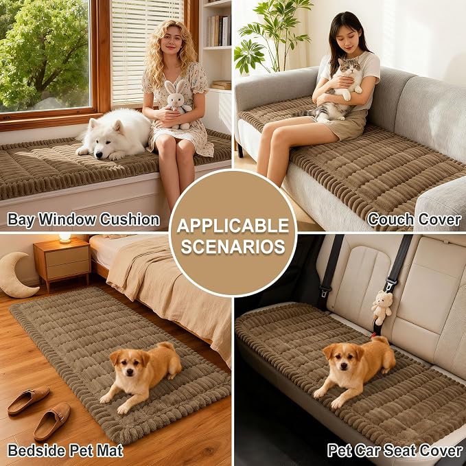 hyha Couch Cover for Dogs, Washable Non Slip Plush Flannel Sofa Protector | Thick Flannel, Silicone Anti-Slip Backing, Pet Hair & Scratch Protection, Fits Sofa & Loveseat (27.6" x 59") - Image 4