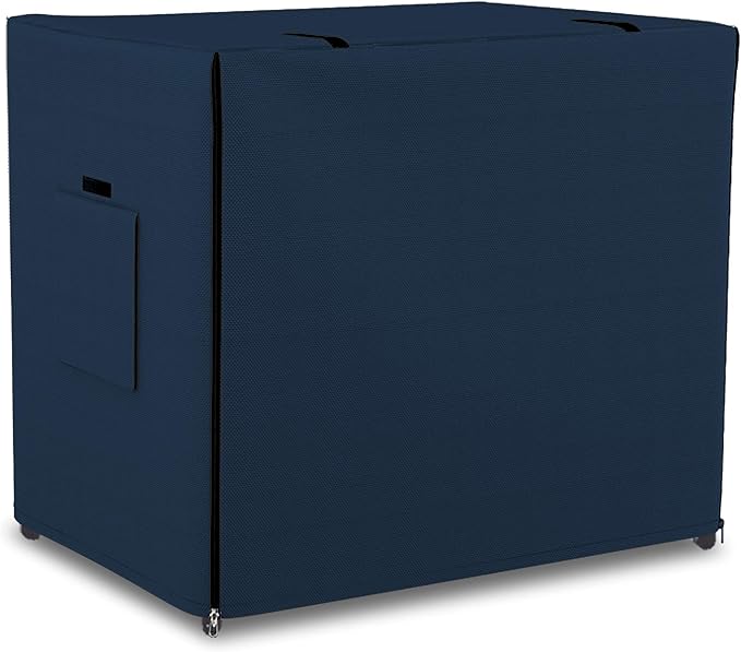 Dog Crate Cover 12 Oz Waterproof - Heavy Duty Privacy Dog Crate Cover with Mesh Pocket & Roll Up Window - Universal Fit Dog Kennel Cover (20" H x 25" W x 19" D, Blue) by CoversAll