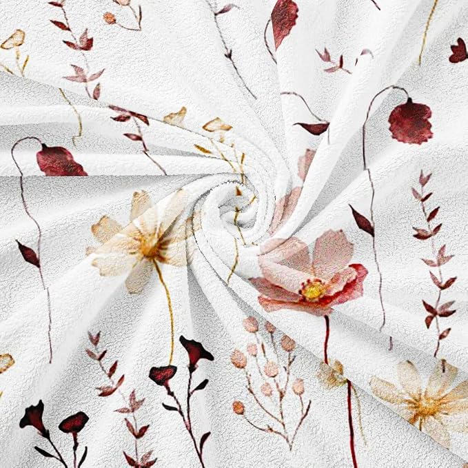Erosebridal Watercolor Floral Couch Cover Red Beige Flower Sofa Cover Modern Minimalist White Couch Protector 91" X 118" Rustic Farmhouse Washable Non Slip Sofa Protector for Couches and Sofas - Image 7