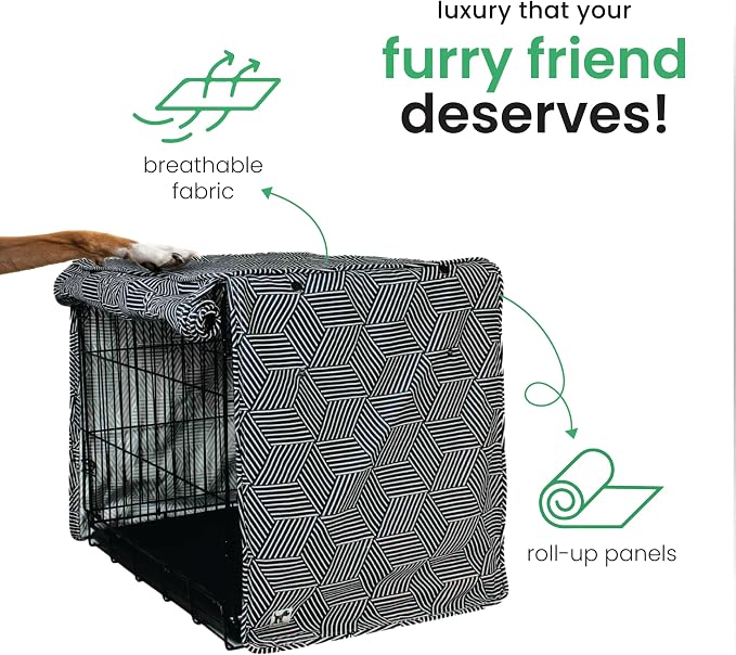 Molly Mutt Rough Gem Dog Crate Cover, 100% Cotton Canvas Cover with 2 Roll-Up Panels, Ideal for Dog or Cat Crate, Durable, Washable, and Free of Harmful Chemicals, 30" x 19" x 21" - Image 5