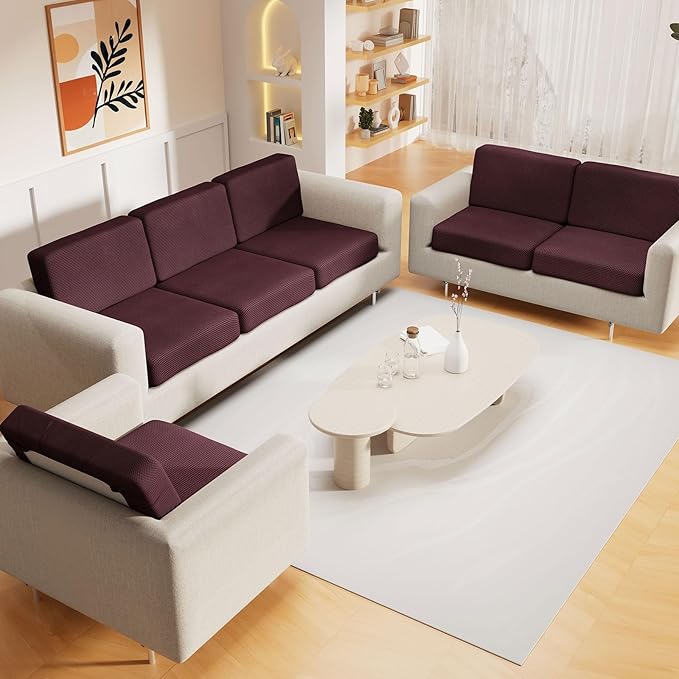 hyha Waterproof Sectional Couch Covers, Non Slip Sofa Cushion Covers | L Shape Sectional Fit, Stretch Jacquard Fabric, Elastic Bottom, Waterproof Protection (1 Piece for Chaise) - Image 2