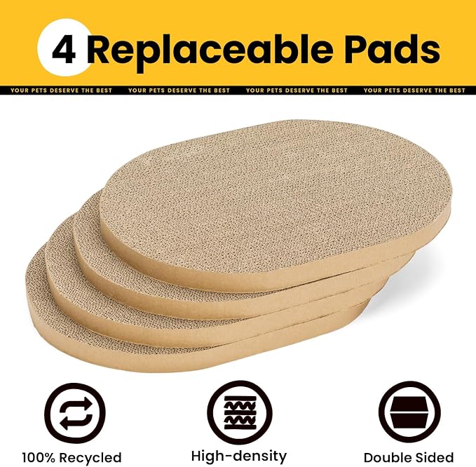 Conlun Cat Scratcher Box with 4 Cat Scratching Board Reversible Cat Scratch Pad, Heavy Duty Corrugated Cardboard Cat Bed Lounger Cat Scratchers for Indoor Cats, Protects Furniture,Kittens Gifts-Large - Image 2