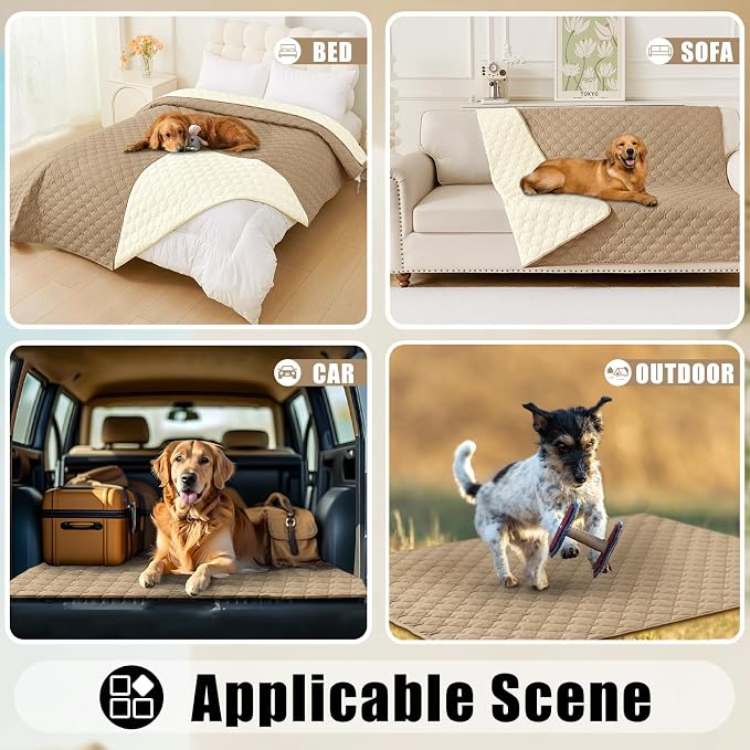 Smiry Waterproof Dog Bed Cover Blanket, Reversible Pet Blanket | Soft Reversible, Washable Leakproof Cats Dogs Couch Cover for Sofa, Couch, Furniture (30x53 Inch) - Image 7
