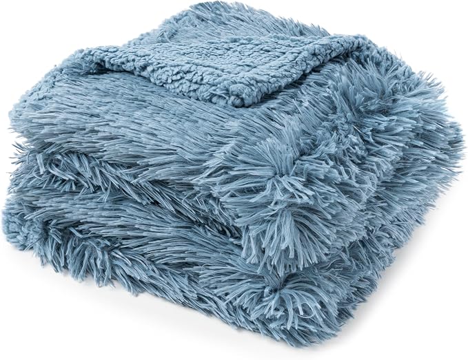 PetAmi Waterproof Dog Blanket for Couch, Bed & Furniture,Reversible Sherpa & Faux Fur Pet Blanket, Leakproof Blanket for Dog Cat, Washable Couch Protector, Soft Calming Pet Throw (40x60, Light Blue) - Image 8