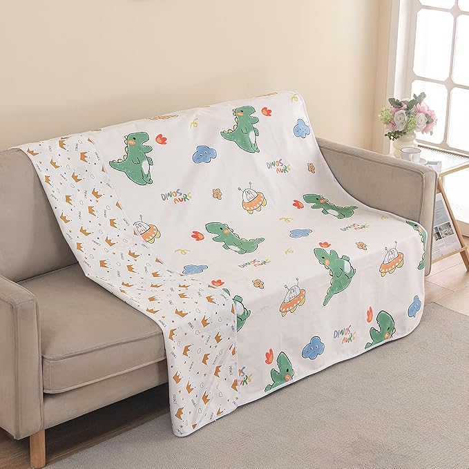 WenBags Waterproof Dog Bed Cover 40*60 Inches Throw Size,Pet Hair Resistant Reversible Couch Cover Mattress Protector,Leakproof Bed Liner/Sheet/Blanket for Adults Elderly Pets (Cute Dinosaurs, 40*60) - Image 7