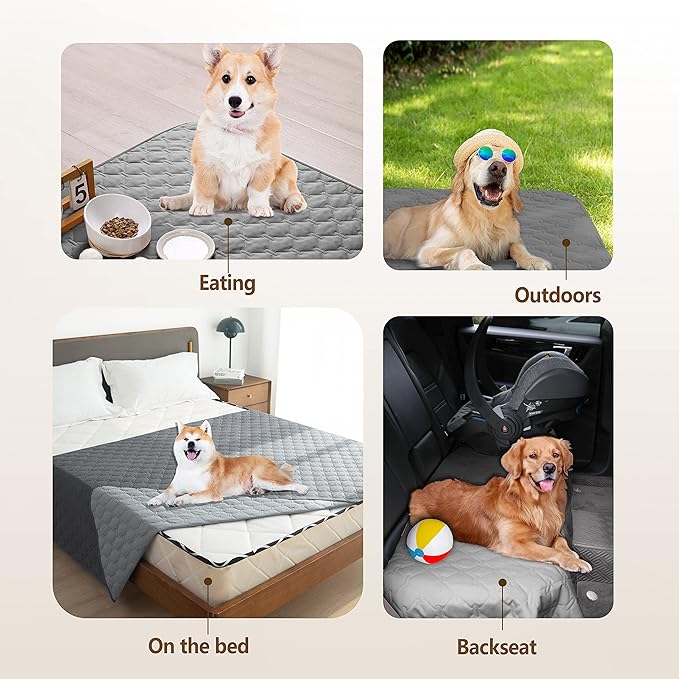 gogobunny 100% Double-Sided Waterproof Dog Bed Cover Pet Blanket Sofa Couch Furniture Protector for Puppy Large Dog Cat, Reversible (30x90 Inch (Pack of 1), Dark Grey/Light Grey) - Image 5