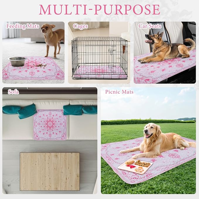 Homimp Washable Pee Pads for Dogs, 4 Pack Reusable Puppy Pads Waterproof, Absorbent and Leakproof Dog Pee Pads, Non Slip Puppy Training Pads, Pet Mat for Floor,Crate,Couch,Whelping,Pink, 18"x24" - Image 7