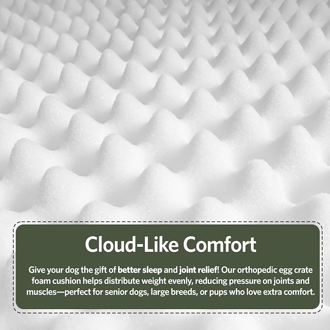 MidWest Homes for Pets Orthoperdic Egg-Crate Nesting Pet Bed w/ Teflon Fabric Protector, Large Green - Image 6
