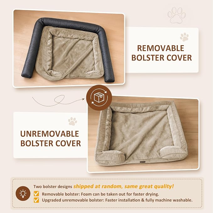Comfort Expression Orthopedic Dog Beds for Large Sized Dog with Bolster | Waterproof Dog Couch Bed with Washable Cover & Non-Slip Bottom, Supportive Egg Crate Foam Large Pet Bed, 36x27 Inch - Image 6
