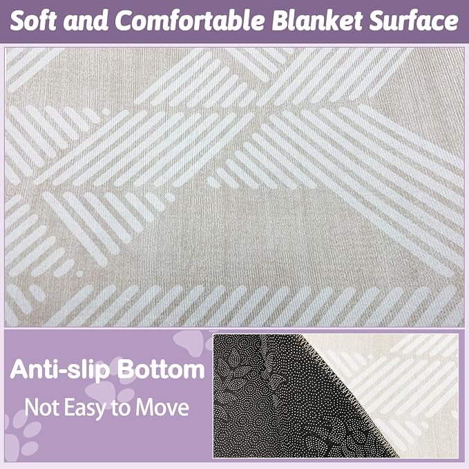 VCEPJH Extra Large Rabbit Cage Liner Reusable 63 inch Washable Bunny Floor Mat Soft Animal Bedding Cage Flooring Pads Non-Slip Pet Rug for Indoor Dogs Puppy Cats Totoro Ferret - Image 3