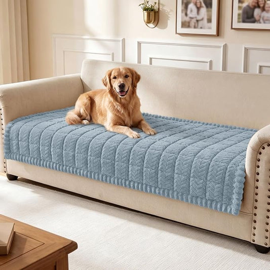 Smiry Couch Cover for Dogs, Non Slip Fuzzy Pet Sofa Covers Washable | Sofa Slipcovers for 3 Cushion Couch, Soft Thick Furniture Protector for Cats Dogs, Against Fur, Dirt, Scratch (35.4"x82.7") by Smiry