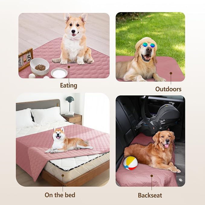 gogobunny 3X Stronger Waterproof Pet Blanket, Scratch Proof Furniture Protector for Dogs Cats, Reversible Cover 30x70 Inch, Dark Pink/Light Pink - Image 6