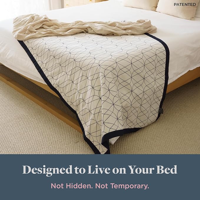 Waterproof Dog Blanket for Bed – 45x60 Inch Throw Size – Pet Hair Resistant Blanket for Small to Large Dogs – Washable, Leakproof, Reversible Bedspread for Bed Protection – Blue/White - Image 5