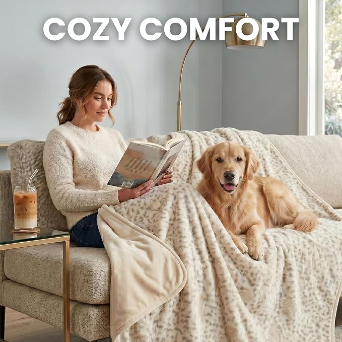 Waterproof Dog Blanket for Cats & Dogs, Washable Couch Cover, Reversible Furniture Protector Blanket, Large Soft Sherpa Fleece, Couch Protector, Pet Throw Blankets, 60" x 70" - Image 6