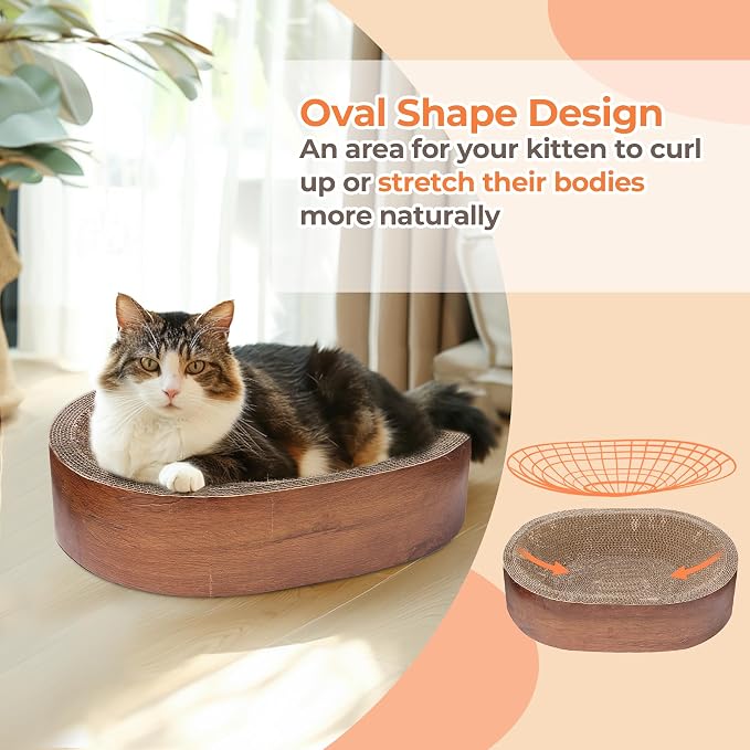 ComSaf Large Cat Scratcher Bed Cardboard, Cat Scratching Board Cat Couch Scratcher for Indoor Cats Grinding Claw, Durable Cat Scratcher Pad to Protect Funiture - Image 4