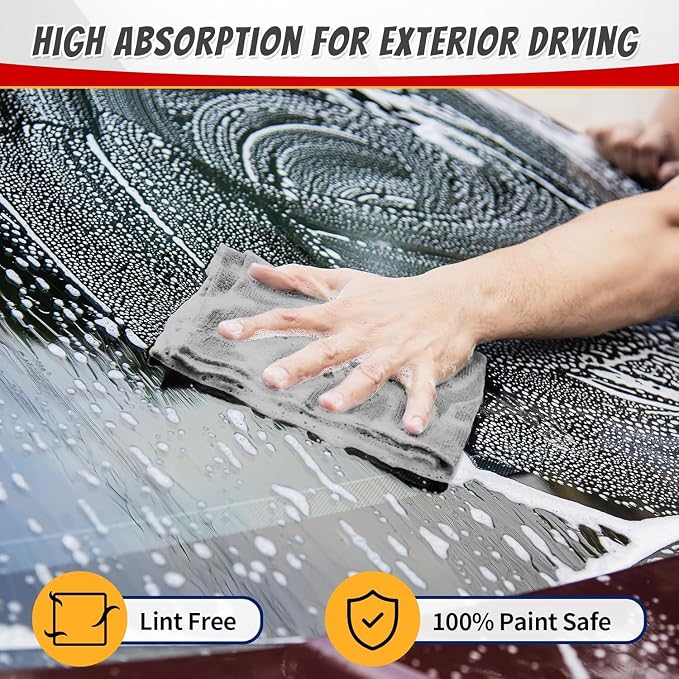FIXSMITH Microfiber Cleaning Cloth, Shop Towels Bulk, 24 Pack Grey Microfiber Towels for Cars, All-Purpose Absorbent Cleaning Rags, Dust Cloth for Automotive, Mechanic, Garage, Bar, 12 x 11 inch - Image 7