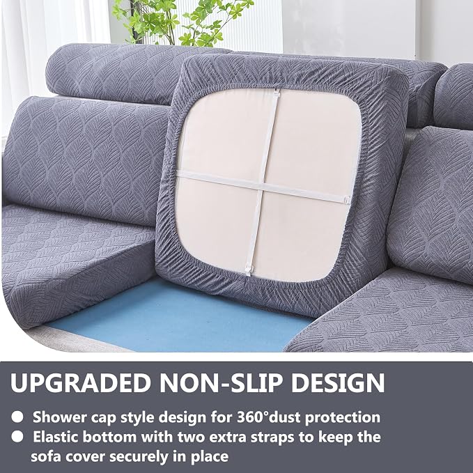 Genina Waterproof Couch Cushion Covers for Pets Washable Sofa Seat Covers | Non Slip,Stretch Jacquard Fabric,Pet Hair & Scratch Protection,Easy Installation,Furniture Protector,Sofa Cover - Image 5
