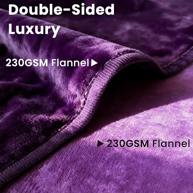 gogobunny Waterproof Blanket for Dogs and Cats, Reversible Flannel Double-Sided Furniture Protector for Couch Sofa Bed Against Spills & Pet Fur (60" x 80", Dark Purple/Light Purple) - Image 4