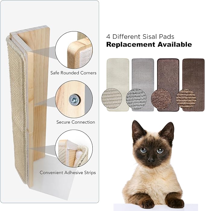 Couch Corner Scratching Post w/Replaceable Scratch Pad - Stylish Indoor Cat Scratcher - Cat Scratching Board Furniture Protector- Scratch Post for Feline Fun & Satisfaction - Image 2