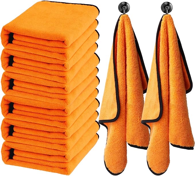 6 Pack Microfiber Towels for Cars, 36" x 25" Dual-Sided Car Drying Towel | 450 GSM Highly Absorbent, Lint-Free Microfiber Cleaning Cloths for Scratch-Free Drying, Detailing, Buffing, Polishing Cars - Image 9