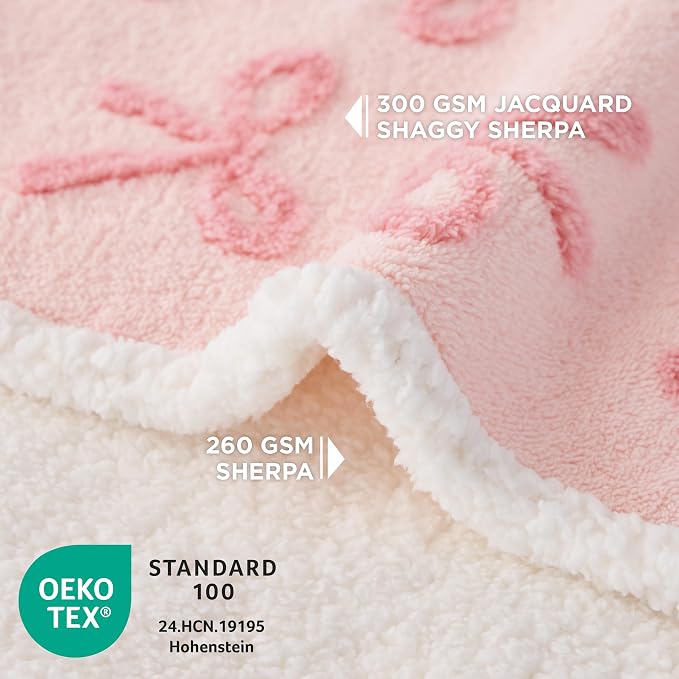 LE SURE Waterproof Dog Blankets for Small Dogs Cute Cozy 3D Jacquard,25x35 | Puppy Blanket for Cat Aesthetic Gift, Warm Soft Sherpa Throw Washable, Reversible Pet Couch Protector, Pink Taffy - Image 3