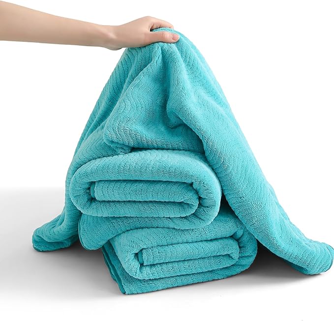 4 Piece Extra Large Bath Towel 35"x70" Oversized Bath Sheet Bath Towel Set for Bathroom Ultra Soft Cozy Highly Absorbent Quick Dry Bathroom Towel for Spa Gym Hotel,Shower Towel for Daily Use,Aqua Teal - Image 4