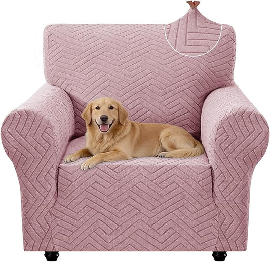Stretch Sofa Cover Non-Slip Washable Furniture Protector | Stretch, 31"-46".Soft, Non Skid Foam, Elastic Bottom, Machine Washable, for Kids & Pets, Couch & Sofa, Pink by YSTELLAA