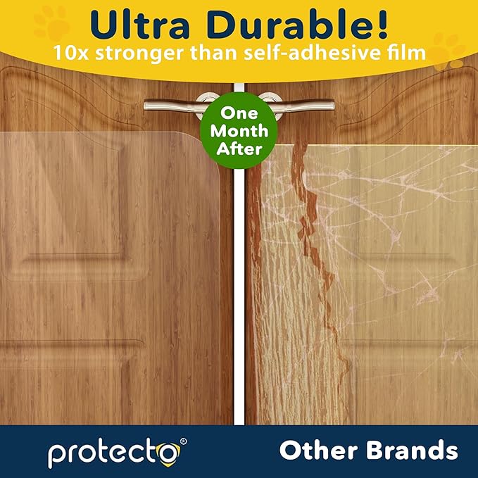 PROTECTO 2-Pack Door Protector from Dog Scratching, 18x12 - Door Guard | Clear Door Scratch Protector & Screen Door Protector for Cats, Scratch Shield - Window, Wall, Sliding Doors, Indoor Outdoor - Image 3