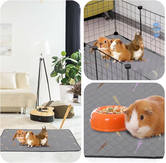2Pcs Guinea Pig Cage Liners,Guinea Pig Fleece Cage Liners24''X36'' Super Absorbent Washable Pee Pads Reusable for Rabbit Hamster Chinchilla - Image 6
