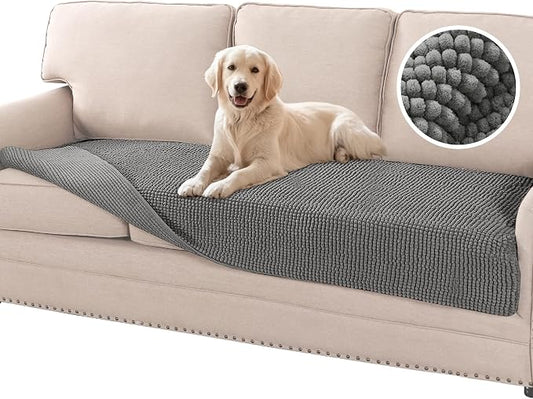 Flamingo P Chenille Dog Bed Cover Thick Couch Cover for Dogs Washable Pet Sofa Cover Protector Non-Slip Couch Covers for 3 Cushion Couch Furniture Protector Pet Friendly, 35" x74" Grey by FlamingoP