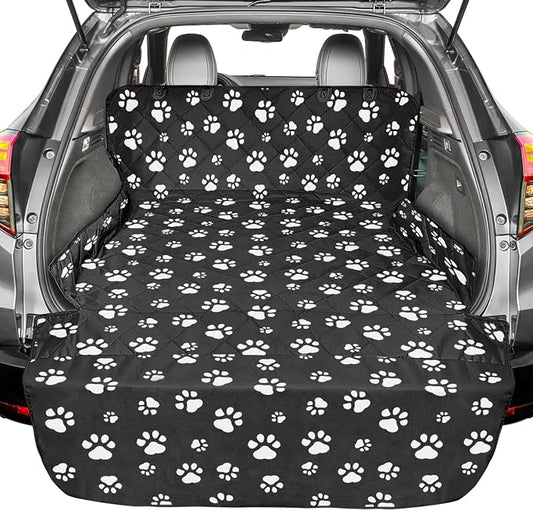 F-color SUV Cargo Liner for Dogs - Heavy Duty Cargo Cover for Mid-Size SUVs | Water Resistant, Bumper Flap, Non-Slip Mat, Car Trunk Dog Car Seat Cover Prevents Scratches Pet Hair Mud Dirt for Sedans Vans by F-color