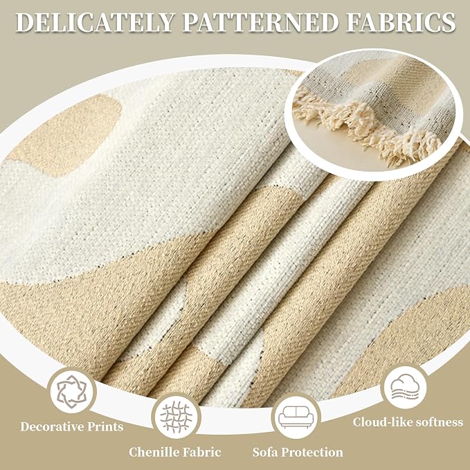 1OO% Waterproof Sectional Couch Covers for Dogs L Shaped Corner Sofa Cover Washable Chenille Sofa Slipcovers Blanket Modern Jacquard Pet Furniture Protector (91"x276", Boho Beige) - Image 8