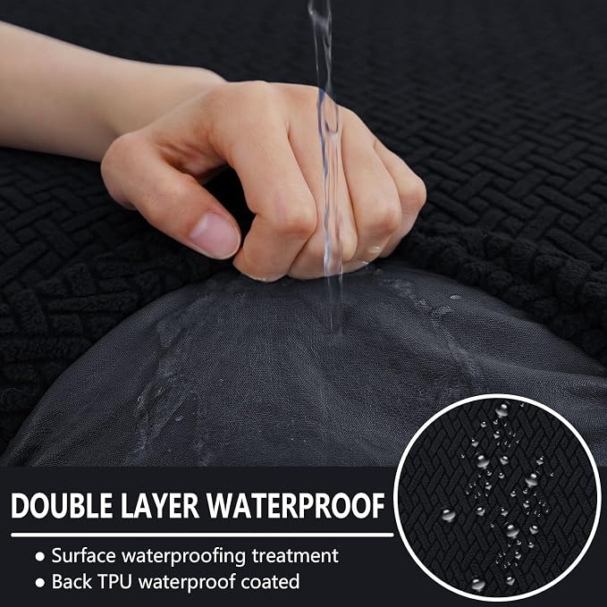 hyha Waterproof Couch Cushion Covers, Anti Slip Sofa Slipcovers for Pets | Waterproof Protection, Thick Jacquard Fabric, Wear Resistant, Anti Slip, Pet Protection (1 Piece for Medium) - Image 2