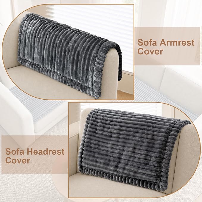 NAISI Pet Couch Covers for Sofa with Thick Filling and Non-Slip Bottom Sectional Sofa Covers Washable Friendly for Pets(1pc/27.5"x 27.5",Dark Grey) - Image 2
