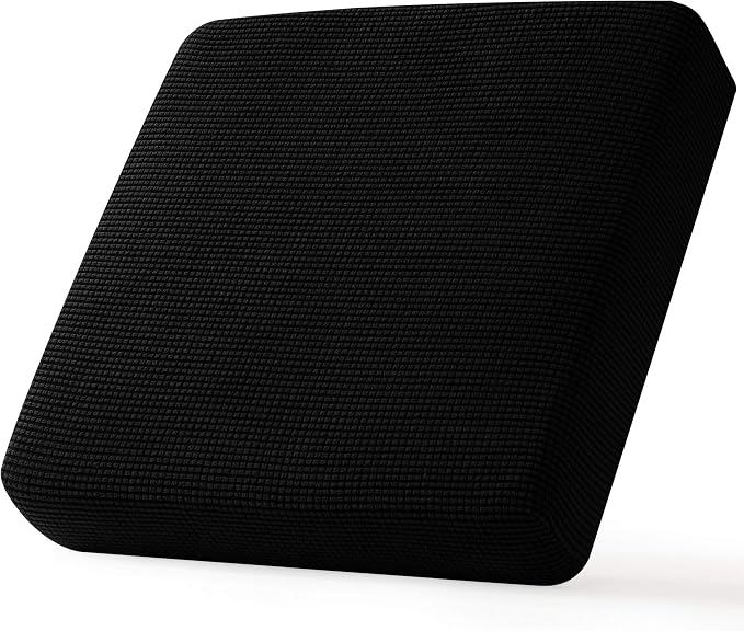CHUN YI Stretch Chair Couch Cushion Cover for Armchair, Individual Sofa Seat Cushion Covers for Chairs, Slipcover Replacement with Spandex Jacquard Fabric(Small,Black) by CHUNYI