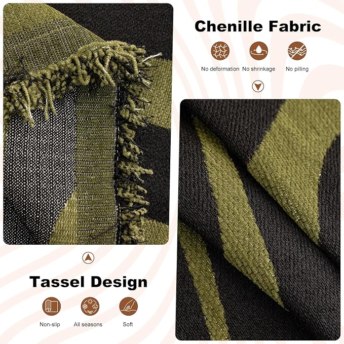 ROOMLIFE Leopard Couch Cover Boho Sofa Covers for 3 Cushion Couch Washable | Furniture Protector Sofa Couch Cover for Dogs, Soft Breathable Sofa Slipcover, Couch Throw Blankets with Tassels 71''X118'' - Image 3