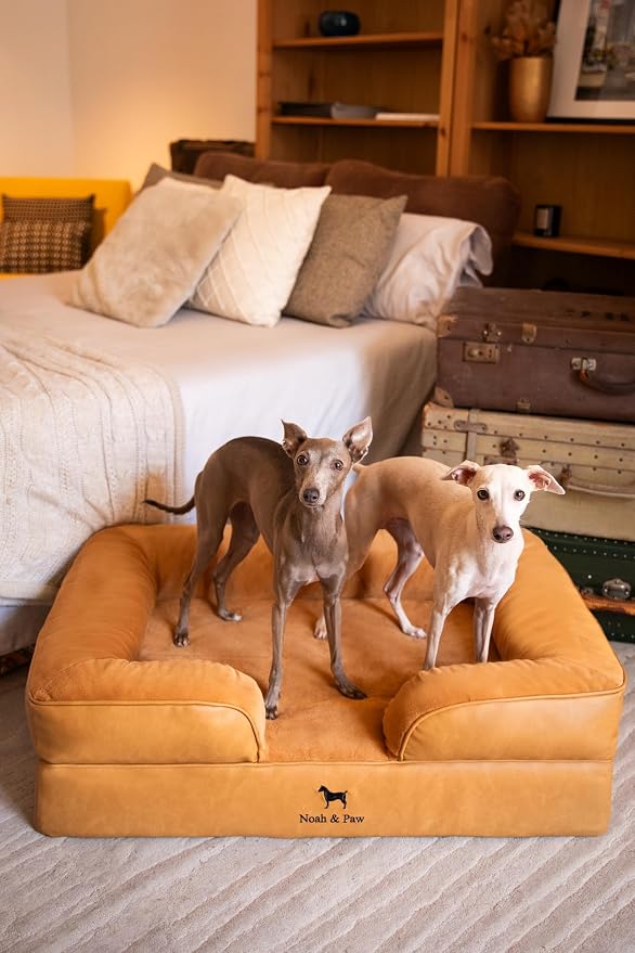 NOAH & PAW Large Dog Bed, 35x25x11 Inch, Orthopedic Dog Beds, Eggshell Memory Foam Infused with Cooling Gel, Inner Cover, Water Resistant, Machine Washable (Faux Leather) - Image 8