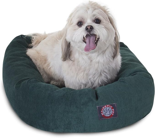 Majestic Pet Villa 24 Inch Shredded Memory Foam Dog Bed for Small Sized Dog 24x19x7 Inch–Orthopedic Pet Bed - Washable Small Puppy Mat with Head Support-Marine by MajesticPet