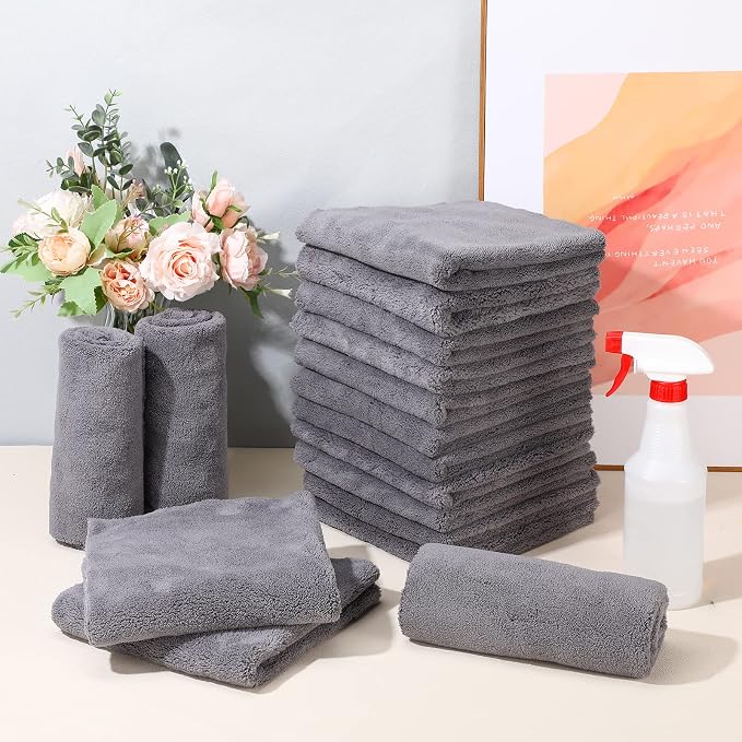 Shimeyao 30 Pcs 16 x 16 Inch Microfiber Towels for Cars, 500 GSM Edgeless Plush Car Detailing Towels, Lint Free Scratch Free Cleaning Cloths for Drying, Washing, Polishing, Waxing, Auto & Home (Gray) - Image 5