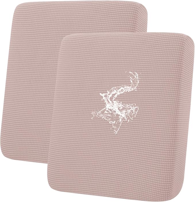 hyha Waterproof Couch Cushion Covers for Pets, Non Slip Sofa Seat Cover | Stretch Jacquard Fabric, Elastic Bottom, Non Slip Fit, Waterproof Protection, Pet Hair Protection (2 Pieces) by hyha